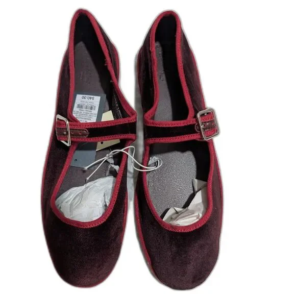 Women's Halston Ballet Flats -Universal Thread- Burgundy Size 10 - Picture 2 of 8